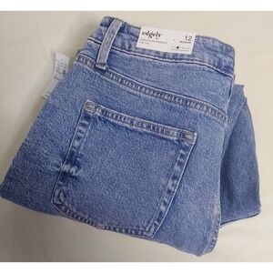 Edgely Women's Size‎ 12 Light Wash Slim Straight Ankle High Rise Jeans